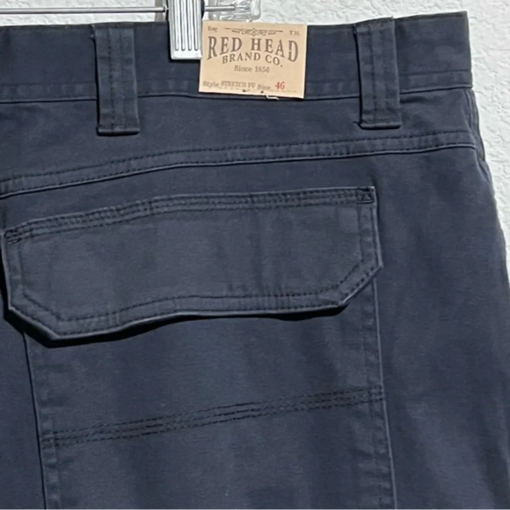 Red Head Navy Brush Cotton Comfort Stretch Cargo Shorts New 46